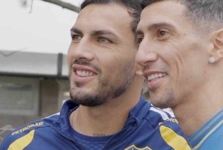 Imagen de Di Mar&iacute;a sorprendi&oacute; en la pr&aacute;ctica de Boca y protagoniz&oacute; un emotivo reencuentro con Leandro Paredes