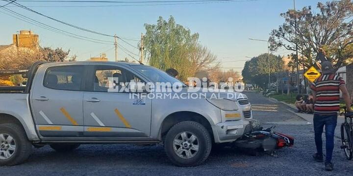 Imagen de Choque entre una camioneta y una moto
