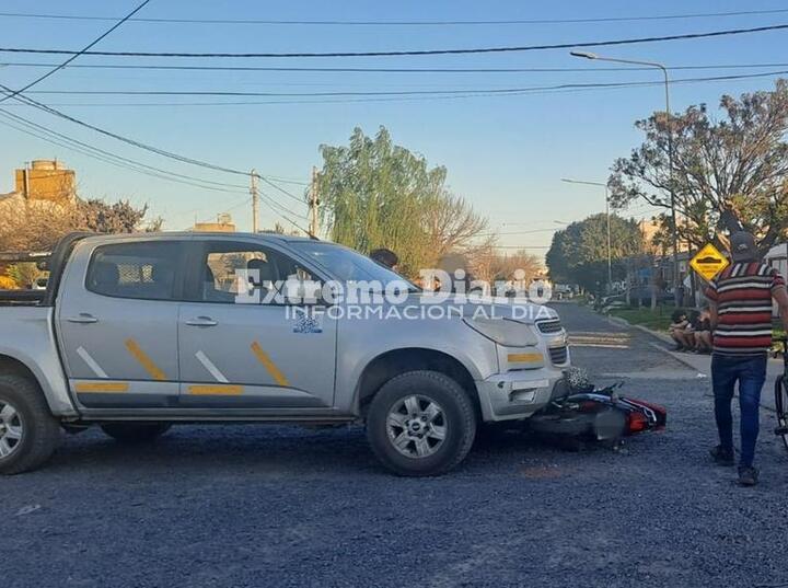 Imagen de Choque entre una camioneta y una moto
