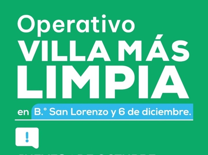 Imagen de Villa M&aacute;s Limpia llegar&aacute; a los barrios San Lorenzo y 6 de Diciembre