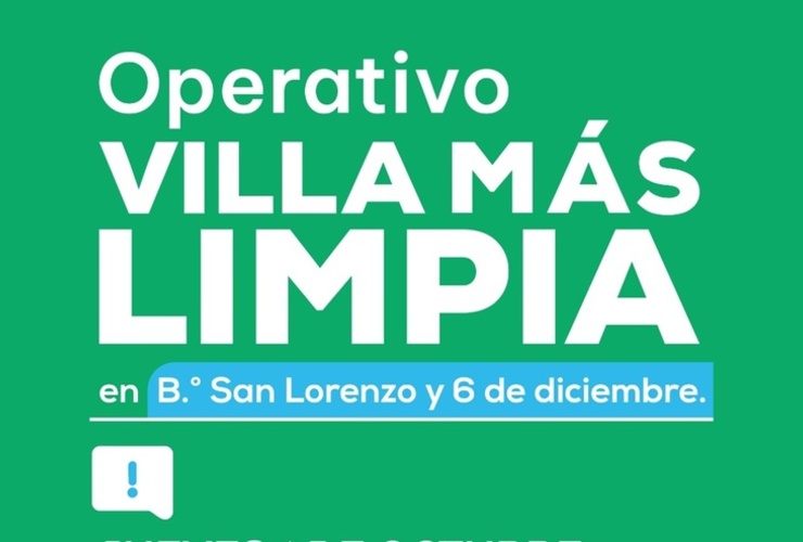 Imagen de Villa M&aacute;s Limpia llegar&aacute; a los barrios San Lorenzo y 6 de Diciembre