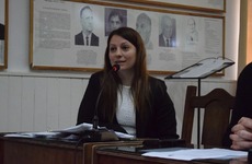 La concejal durante su exposici&oacute;n el martes en el recinto.