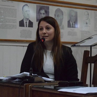 La concejal durante su exposici&oacute;n el martes en el recinto.
