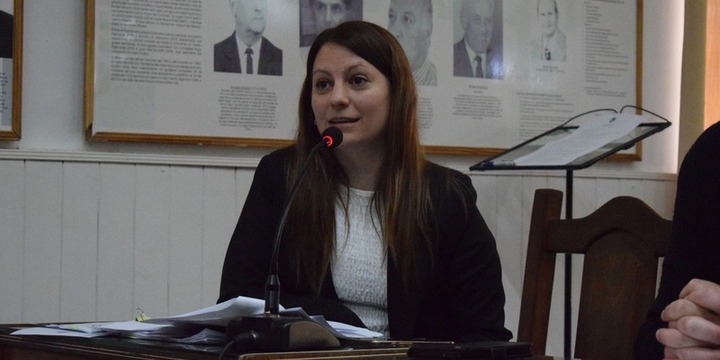 La concejal durante su exposici&oacute;n el martes en el recinto.