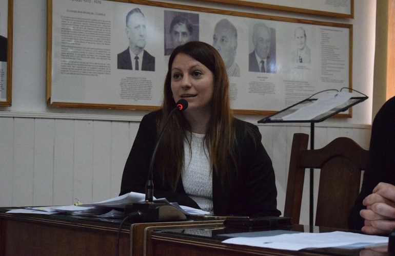 La concejal durante su exposici&oacute;n el martes en el recinto.