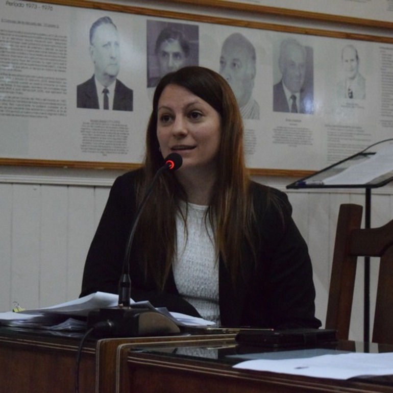 La concejal durante su exposici&oacute;n el martes en el recinto.
