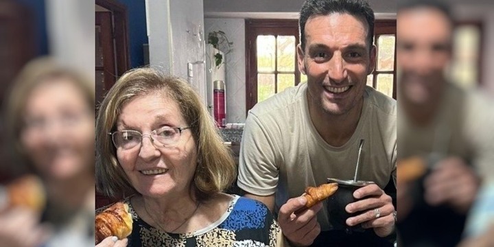 Scaloni con su mamá, Eulalia. Scaloni con su mamá, Eulalia.