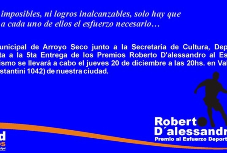 Imagen de Premios Roberto D´alessandro al Esfuerzo Deportivo