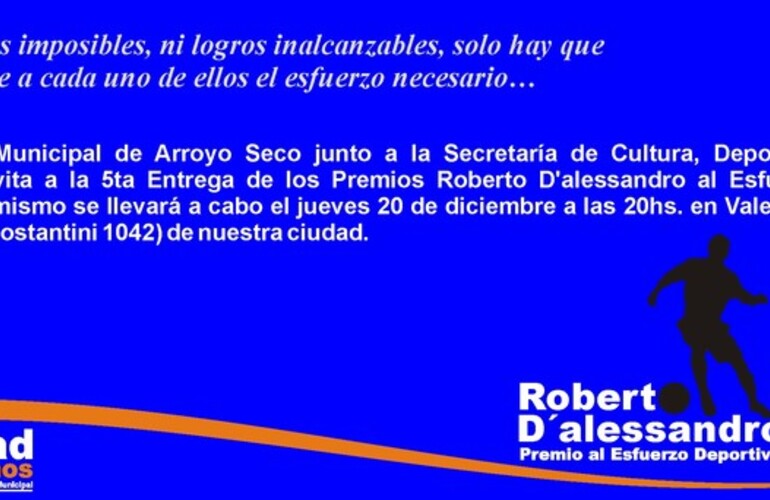 Imagen de Premios Roberto D´alessandro al Esfuerzo Deportivo