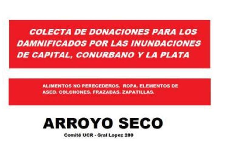 Imagen de Colecta solidaria para los afectados por las inundaciones