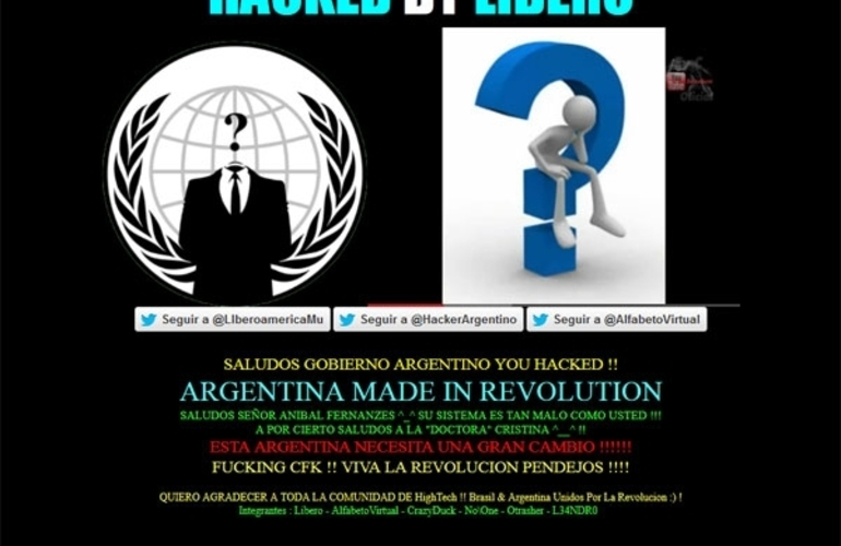 Imagen de Hackearon el blog de An&iacute;bal Fern&aacute;ndez