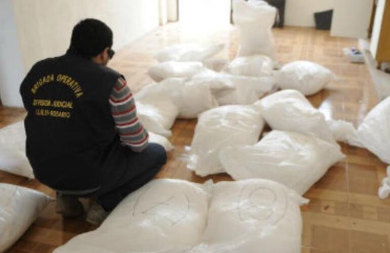 El material para estirar coca&iacute;na que fue secuestrado hoy a la tarde en zona sur. (Foto: H. R&iacute;o)