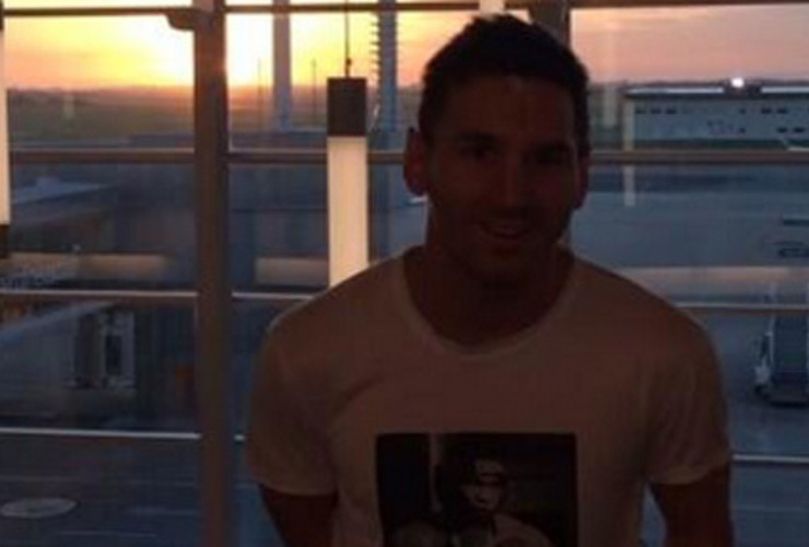 Messi arribó a Ezeiza y colgó una foto en su cuenta de Instagram.