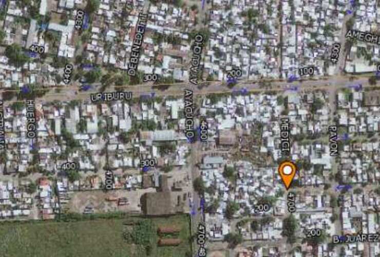 Bala perdida. La zona donde el chico fue herido. Foto: Rosario.gov.ar Bala perdida. La zona donde el chico fue herido. Foto: Rosario.gov.ar