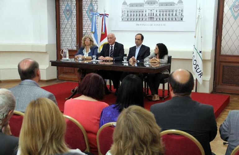 Balagué, Bonfatti, Corral y Bifarello, durante el acto.