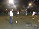 Juan Marinelli dando el puntapié inicial para el comienzo del torneo