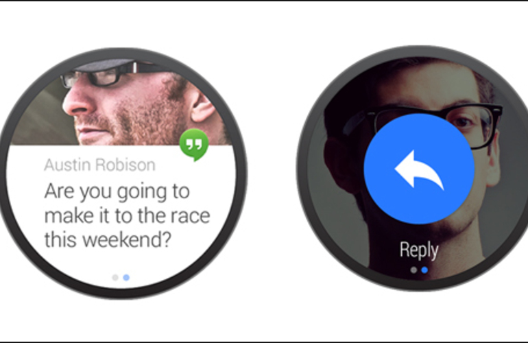 Diseño de la interfaz de Android Wear, la versión del sistema operativo de Google para relojes inteligentes Diseño de la interfaz de Android Wear, la versión del sistema operativo de Google para relojes inteligentes