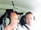 Alexis Sciacca junto al Intendente Darío Gres en pleno vuelo