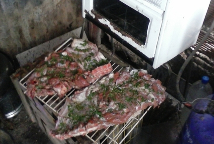 Imagen de Cuatreros de lechones fueron sorprendidos con la carne en la parrilla