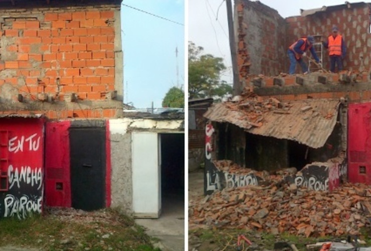 El antes y despu&eacute;s de la casa precaria de Ayacucho al 3500. Foto: Secr. de Control