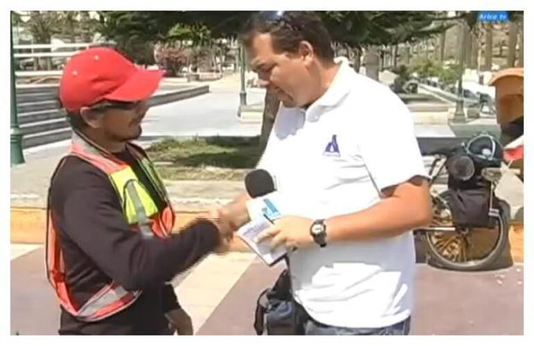 Ganahin, un aficionado al ciclismo de montaña y que tiene entre sus hazañas haber escalado el Aconcagua. (Captura de TV)