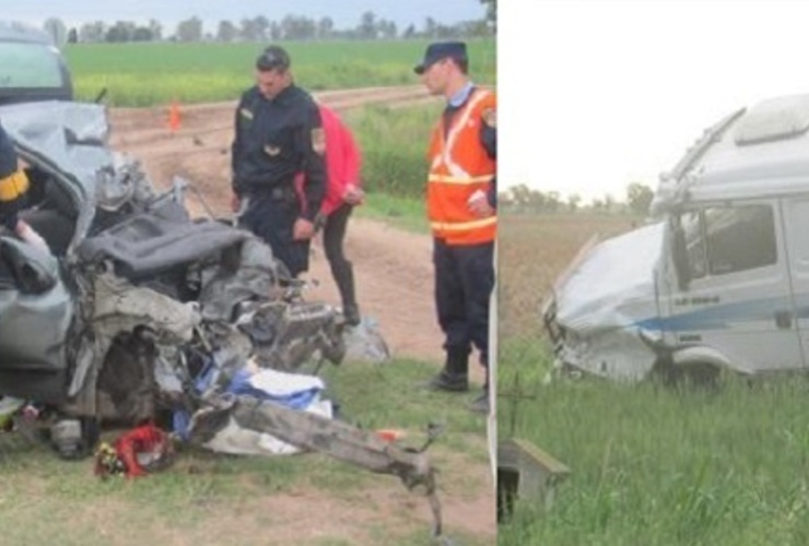 Así quedó el Renault Clío tras chocar con el Mercedes Benz 1634. Foto: www.laradio1029.com.ar