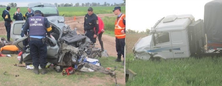 Así quedó el Renault Clío tras chocar con el Mercedes Benz 1634. Foto: www.laradio1029.com.ar