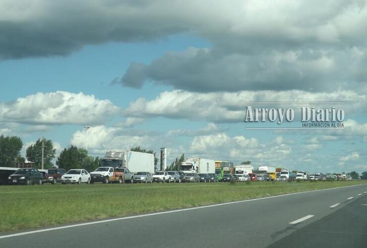 Así estaba la autopista en la tarde de este jueves