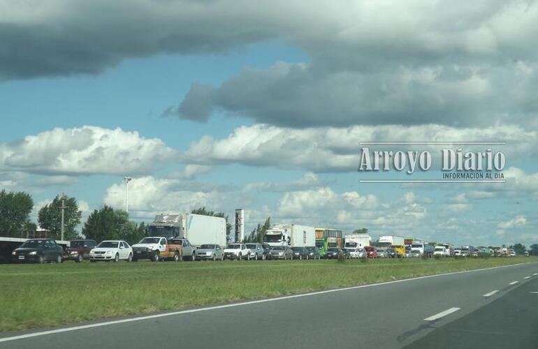 Así estaba la autopista en la tarde de este jueves