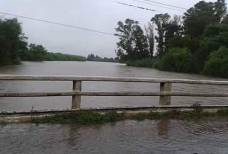 El agua afecta la ruta entre Carcarañá y Tortugas. Foto: diariovision.com.ar