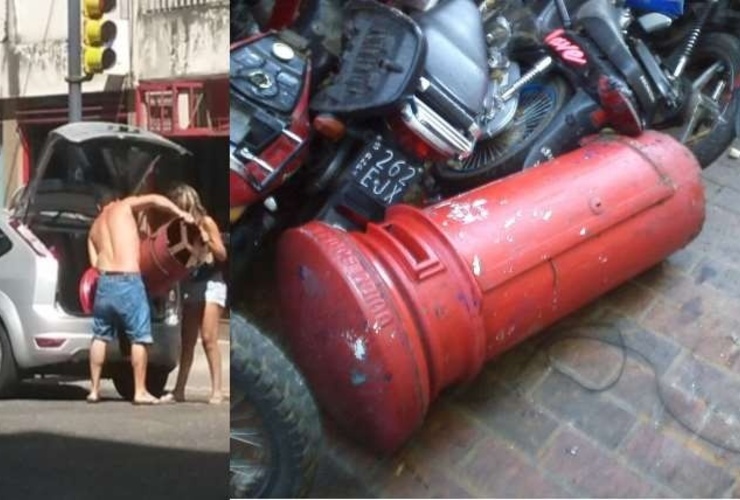 El momento del robo y el buzón en la comisaría. Fotos: Facebook | Alberto Delgado / R.Lescano El momento del robo y el buzón en la comisaría. Fotos: Facebook | Alberto Delgado / R.Lescano