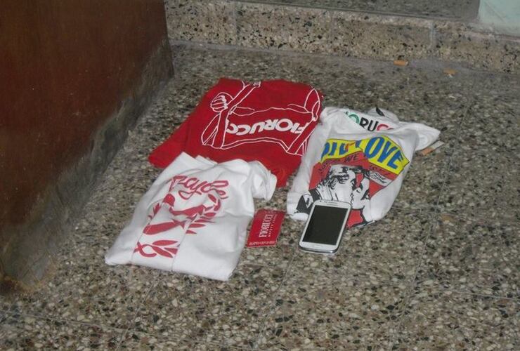 Las prendas sustra&iacute;das por la mechera. Foto: Gentileza Claudio Ferreyra