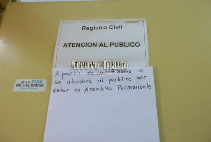 La oficina de Arroyo Seco también está afectada por la medida de fuerza