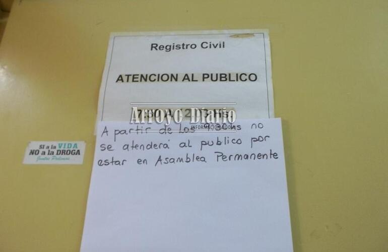 La oficina de Arroyo Seco también está afectada por la medida de fuerza