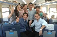 Esteban Ferri, César Gigli, Rodolfo Stangoni y José López también formaron parte de la comitiva. Foto: Facebook Juventud Peronista Gral Lagos