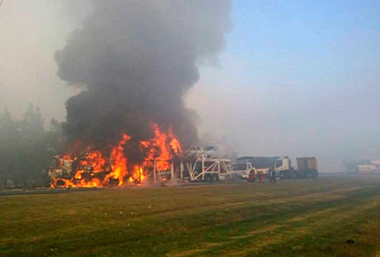 Alertan presencia de humo en la ruta 9 donde ayer ocurrieron los dos choques