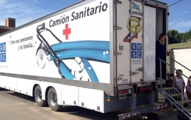 El camión sanitario en Villa Gobernador Gálvez
