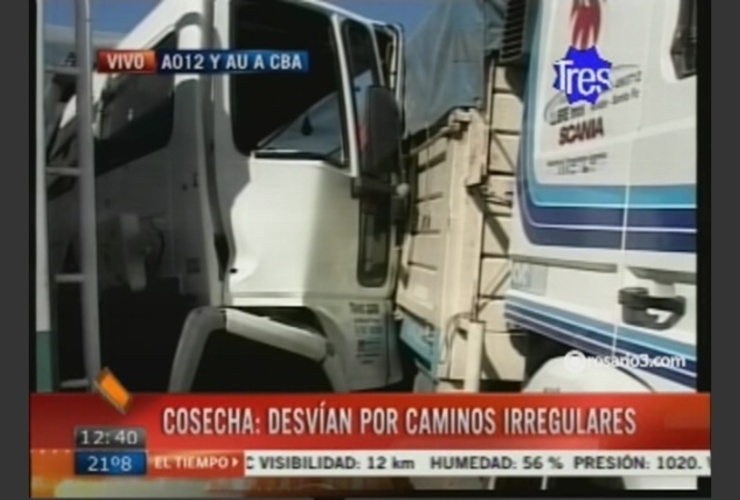 Los camiones circulan con mayor frecuencia en época de cosecha gruesa. Foto: captura de pantalla