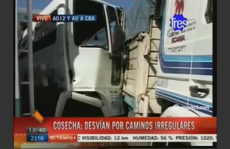 Los camiones circulan con mayor frecuencia en época de cosecha gruesa. Foto: captura de pantalla