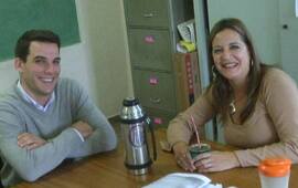 Fernando Lopergolo junto a Marisa Bernal. Foto: Facebook Canal Dos