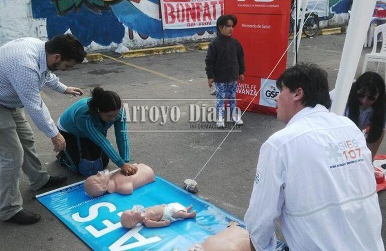 El lugar elegido fue el playón de estacionamiento de San Martín y Lisandro de la Torre