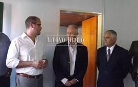 Darío Gres junto al Ministro de Seguridad de la Provincia Raúl Lamberto y al Secretario de Seguridad Pública Gerardo Chaumont. Foto: Archivo AD