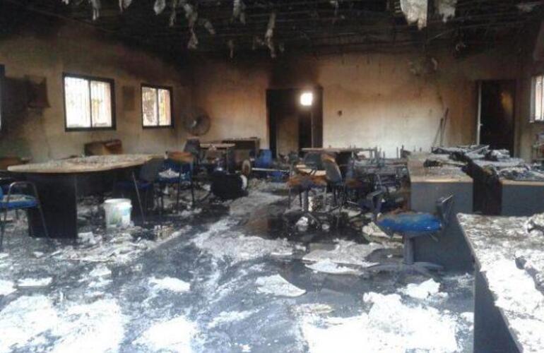 As&iacute; qued&oacute; el NAC de Baigorria tras el incendio.