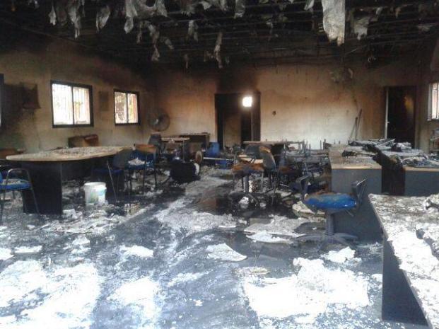 Así quedó el NAC de Baigorria tras el incendio.