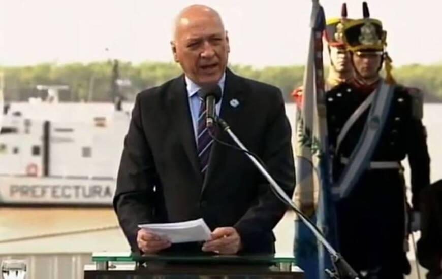 En el acto. Antonio Bonfatti durante su discurso en Rosario