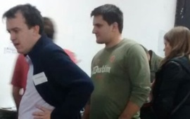 En la foto. Dardo Guidobo (de verde) junto a Joaquín Blanco diputado provincial electo