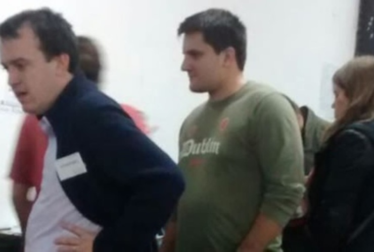 En la foto. Dardo Guidobo (de verde) junto a Joaquín Blanco diputado provincial electo