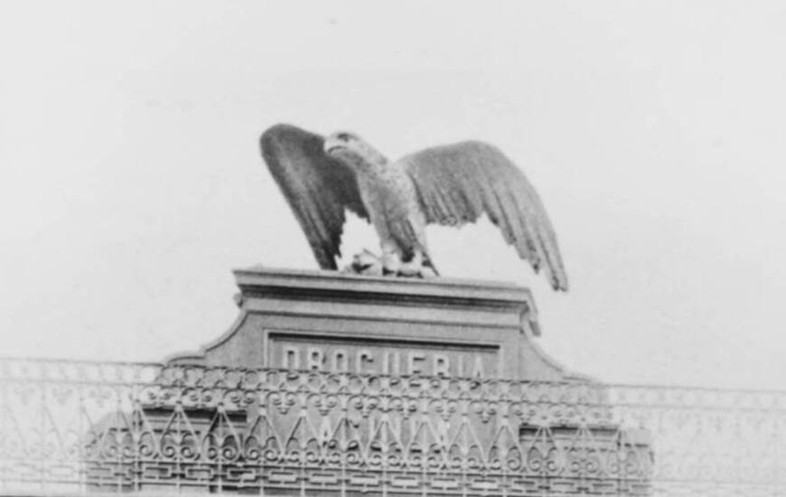 Farmacia "Del Águila" Inaugurada en 1892  Estaba ubicada en lo que ahora es el frente de la galería Rosario (Peatonal San Martín) Actualmente la Farmacia se encuentra en Rioja 883. Foto: Aníbal Leiva y Norberto Kolus. Flickr
