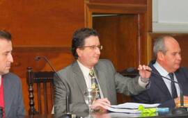 Los tres integrantes del Tribunal Oral Federal en la causa Carbon Blanco Foto: Jorge Tello/Es Chaco