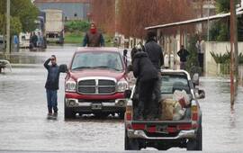 Medio pueblo de Sanford quedó bajo el agua. Foto: Radio Casilda